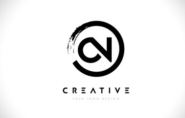 Obraz premium ON Circular Letter Logo with Circle Brush Design and White Background.