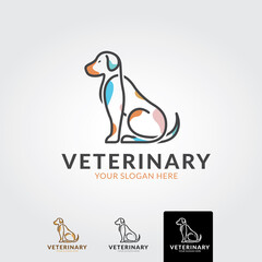 Minimal dog logo template - vector