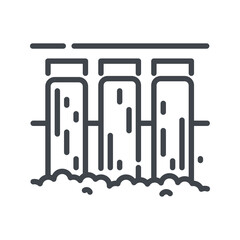 Vector hydroelectric power station line icon isolated