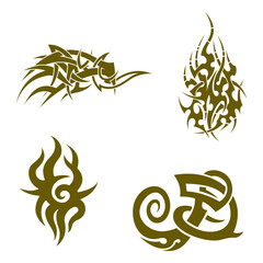 Tattoo vector design for strip band cutting or symbol