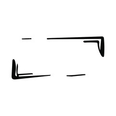 Quote frame sketch vector icon. Hand drawn dialog comment rectangle element. 