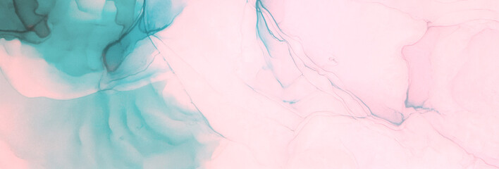 Modern creative watercolor background for trendy design. Colorful modern design art in green tones.