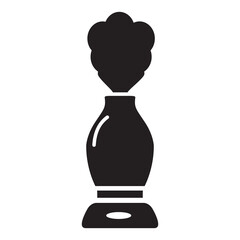 Black silhouette humidifier with steam jet icon.Isolated on white background.Vector flat illustration.