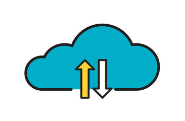 Simple Line Icon cloud business sign. Illustration