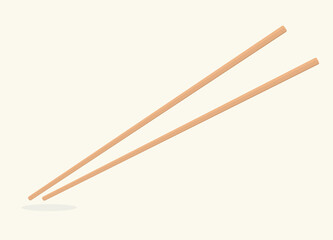 pair of bamboo chopsticks- vector illustration