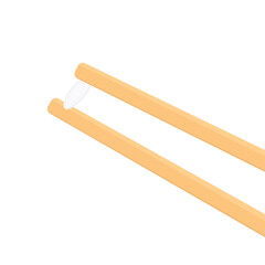 grain of rice holding with chopsticks  - vector illustration