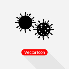 Coronavirus Icon, Coronavirus Bacteria Cell Icon, Bacteria Icon Vector Illustration Eps10
