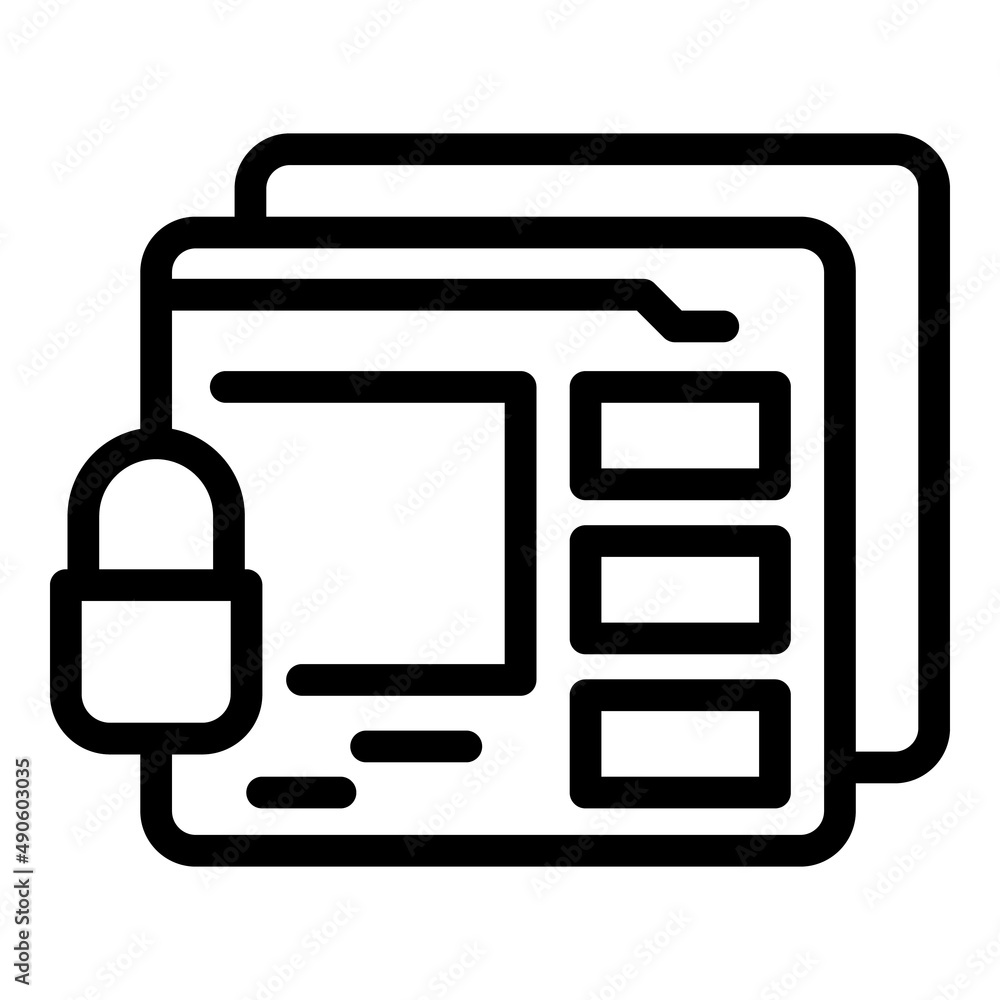 Poster secured site icon outline vector. data secure. privacy control