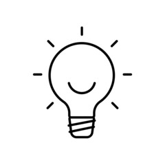Simple Line Icon idea bulb business sign. Illustration