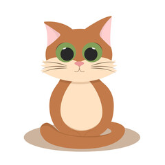 Cute red cat. Vector animal. Pet character