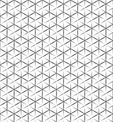 Gray and black cubes isometric line shade seamless pattern on white background. Vector illustration