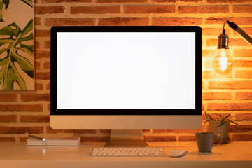 Blank desktop computer screen for mock-ups