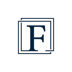 Letter F with two squares logo vector illustration design template.