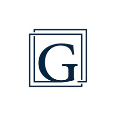 Letter G with two squares logo vector illustration design template.