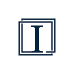 Letter I with two squares logo vector illustration design template.