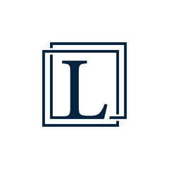 Letter L with two squares logo vector illustration design template.