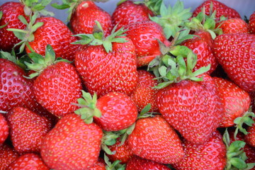 Close-up of fresh strawberries .Fresh Strawberry Background .
