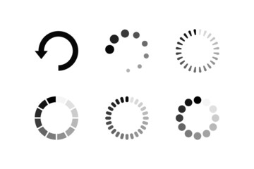 Loading icon for web design. Load symbol. Simple loader circle. Vector set.