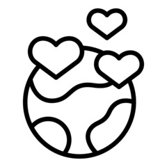 Global charity icon outline vector. Donate event. Community help