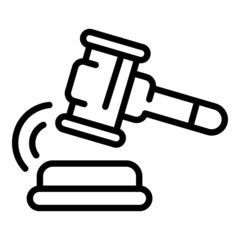Charity gavel icon outline vector. Donate event. Help community