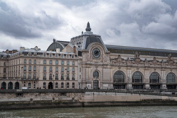Fototapeta na wymiar Architecture of the Orsay Museum in Paris, France, on the banks of the Seine 