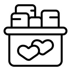 Charity box icon outline vector. People event. Community help