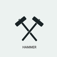 Hammer vector icon illustration sign