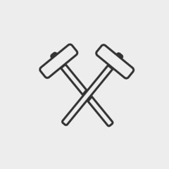 Hammer vector icon illustration sign