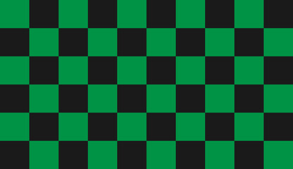 Seamless pattern. Black and green chessboard motif. Modern style motif design