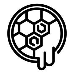 Obraz premium Round honey comb icon outline vector. Bee nectar. Food pollen