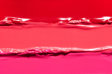 Smudge lipstick texture. Abstract lipgloss beauty cosmetic background