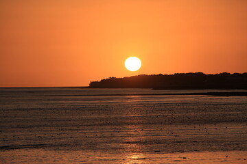 Coucher de soleil sur la plage de la Concurrence, La Rochelle