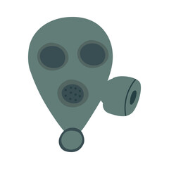 Handdrown illustration of a gas mask. A military means of protection against poisonous gases, biological, chemical, and radiation weapons. 