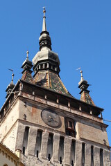 Obraz premium Sighisoaras famous Clock Tower from outside of the Citadel