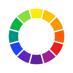 Color wheel guide with twelve colors vector illustration. Spectrum palette for design - obrazy, fototapety, plakaty