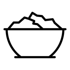 Vegan cereal food icon outline vector. Breakfast milk. Spoon oat