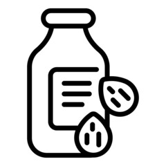 Almond drink bottle icon outline vector. Vegetable milk. Vegan food
