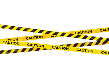 Caution Warning lines, Danger signs isolated