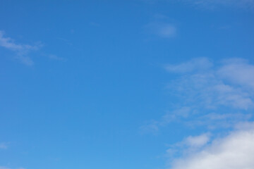 Naklejka na ściany i meble Peaceful, calm sky. Blue, natural background. Summer day,