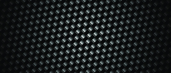 Dark black geometric grid background. Modern dark abstract vector texture. EPS 10