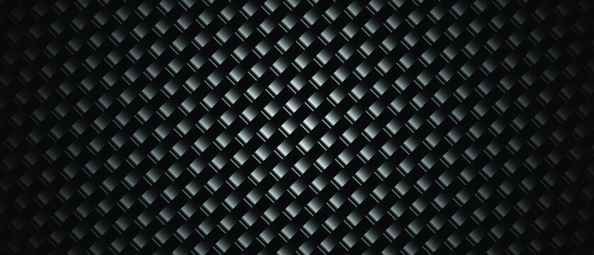 Dark black geometric grid background. Modern dark abstract vector texture. EPS 10 © Maximlacrimart