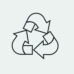 Fototapeta premium Recycle vector icon illustration sign