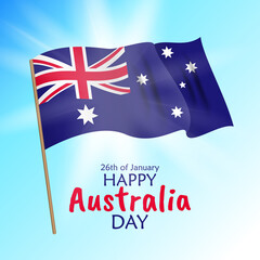 26 January Happy Australia Day. Illustration.