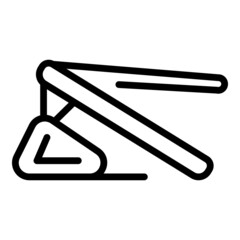 Review laptop stand icon outline vector. Computer desk. Work posture