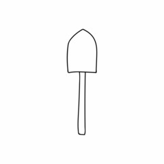 Doodle shovel icon in vector. Hand drawn shovel icon in vector