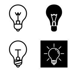 Lightbulbs1-3 Flat Icon Set Isolated On White Background