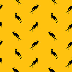 Animal seamless pattern background with kangaroo. Illustration