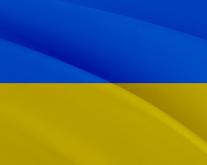 Ukraine national flag waving background texture. 3d rendering illustration