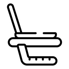 Laptop desk stand icon outline vector. Work posture. Computer work