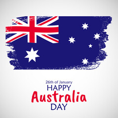 26 January Happy Australia Day. Illustration.